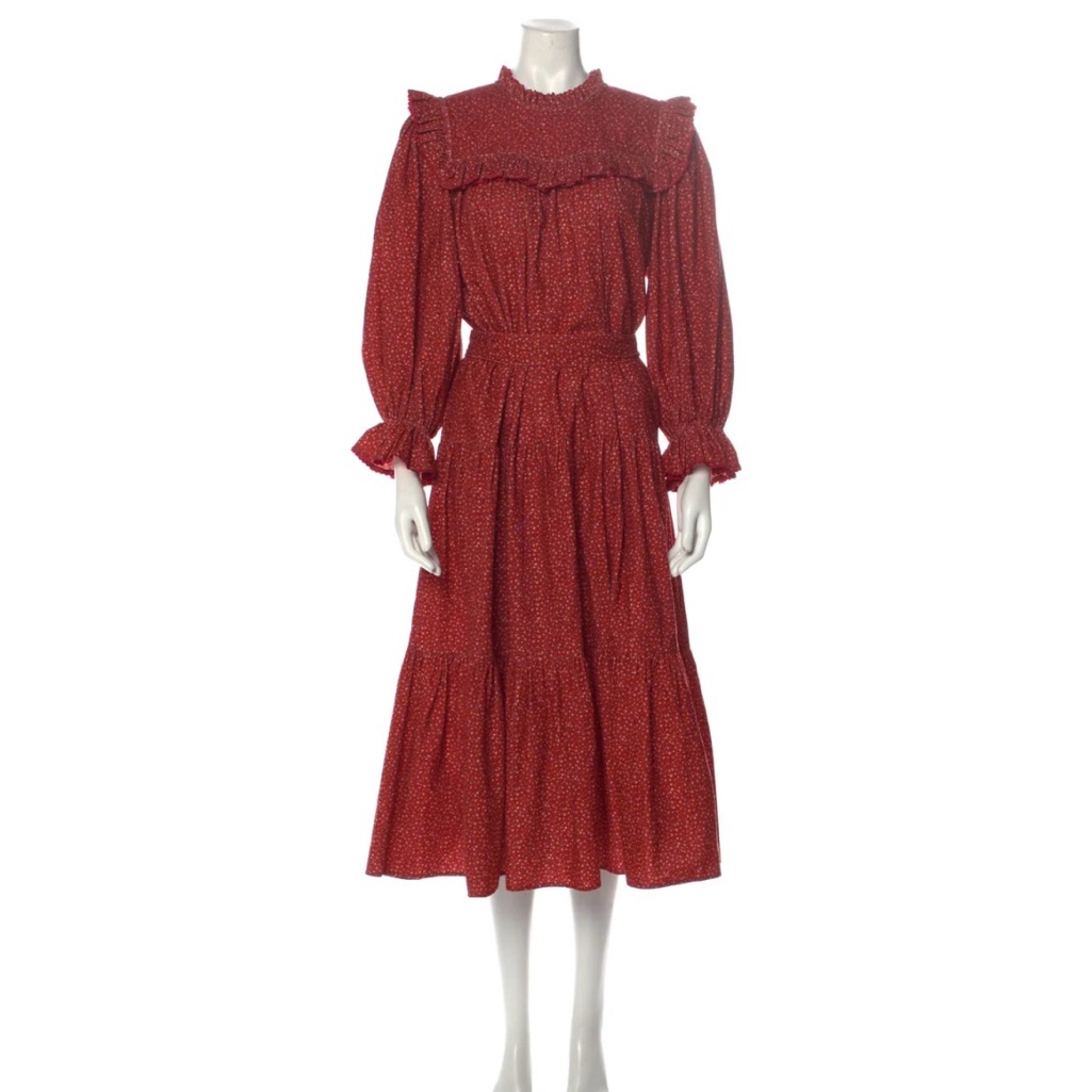 Den Red Printed Dress